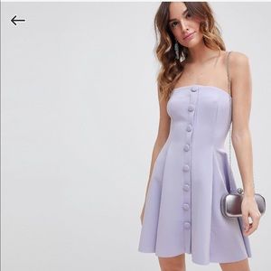 ASOS bandeau button through skater mini dress